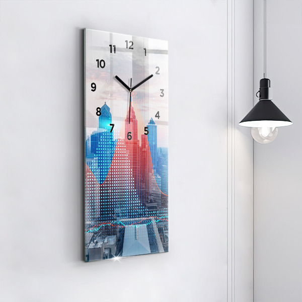 Modern vertical wall clock Skyscrapers in Philadelphia