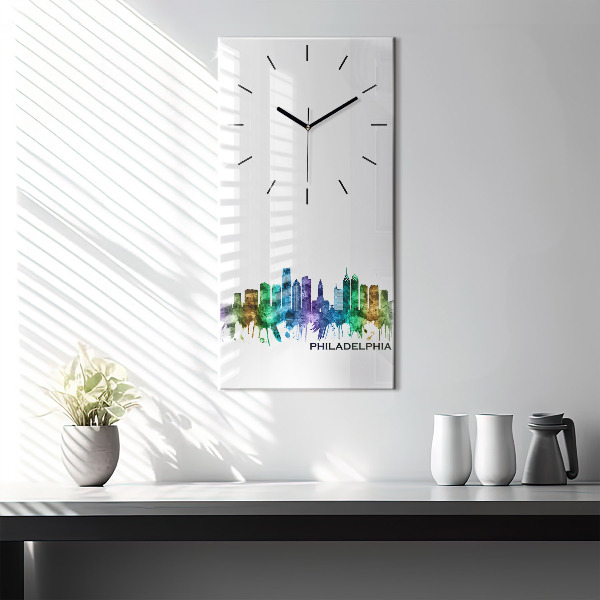 Modern vertical wall clock Colorful Philadelphia