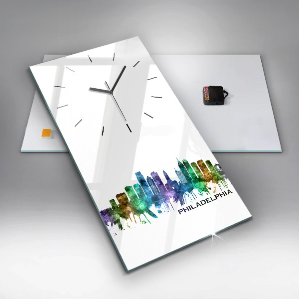 Modern vertical wall clock Colorful Philadelphia