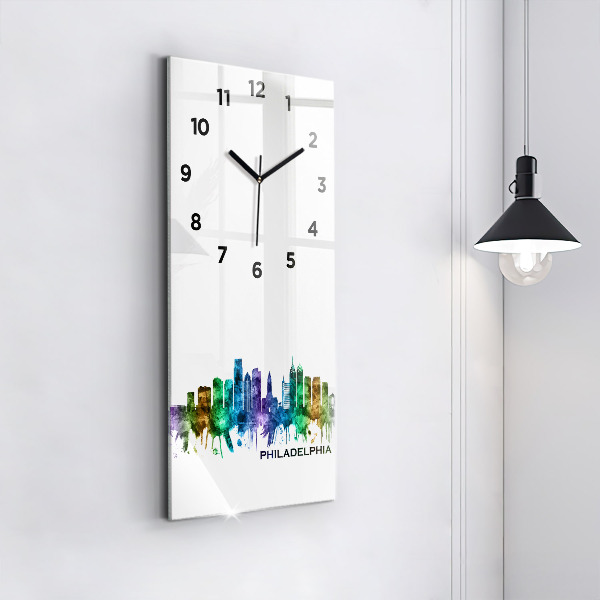Modern vertical wall clock Colorful Philadelphia