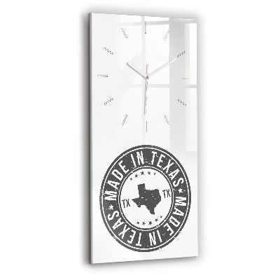 Modern vertical wall clock Texas stamp