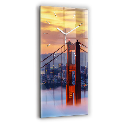 Modern vertical wall clock San Francisco Bridge