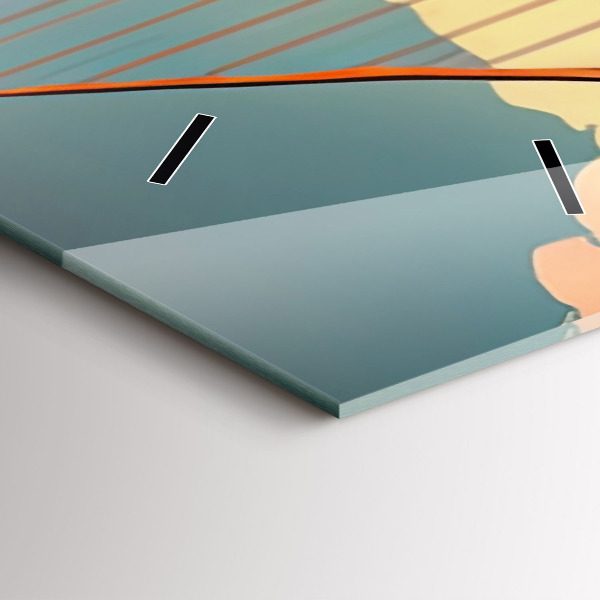 Modern vertical wall clock San Francisco Bridge