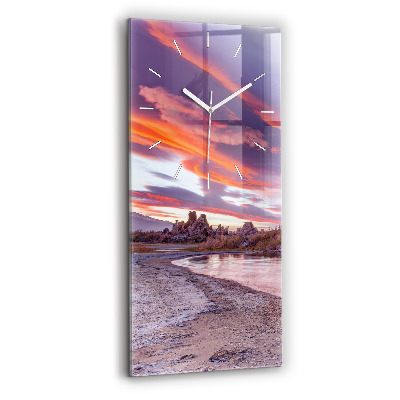 Modern vertical wall clock California Sunrise