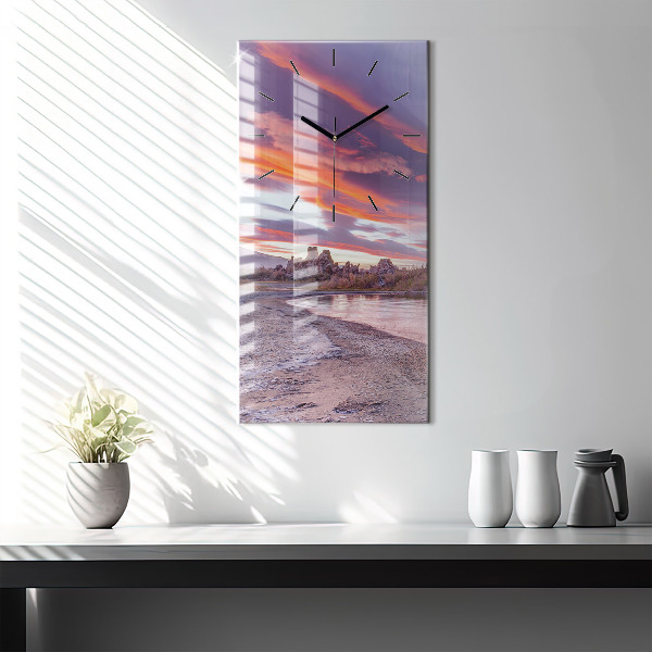 Modern vertical wall clock California Sunrise