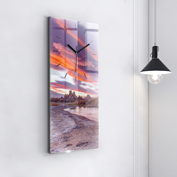 Modern vertical wall clock California Sunrise