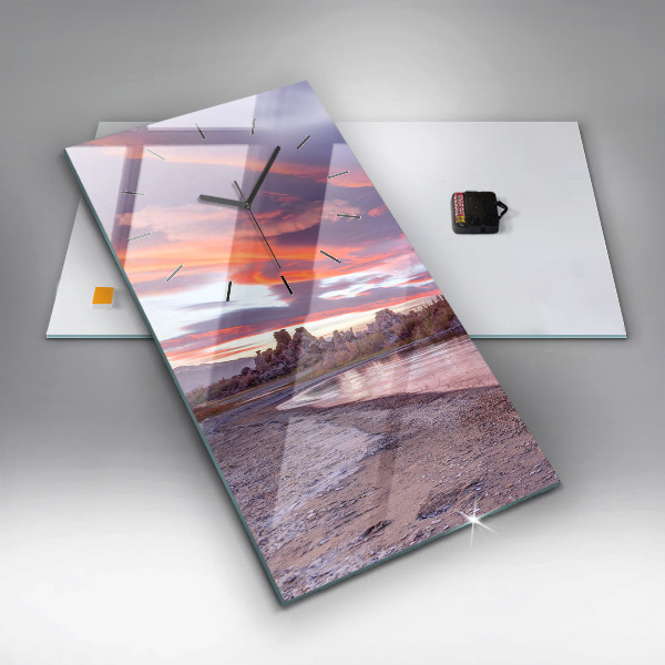 Modern vertical wall clock California Sunrise