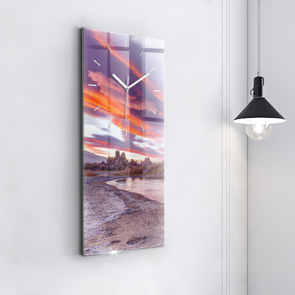 Modern vertical wall clock California Sunrise