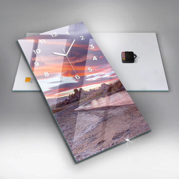 Modern vertical wall clock California Sunrise