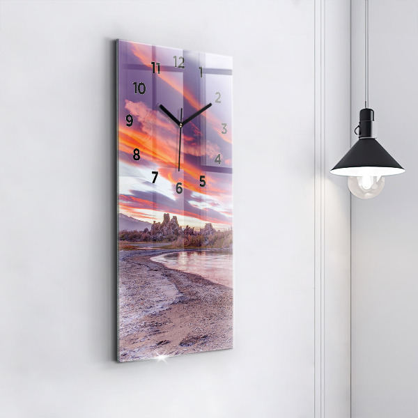 Modern vertical wall clock California Sunrise