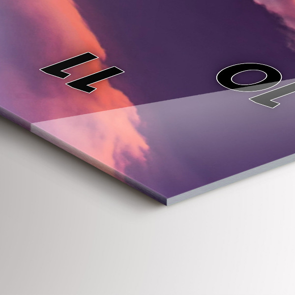 Modern vertical wall clock California Sunrise