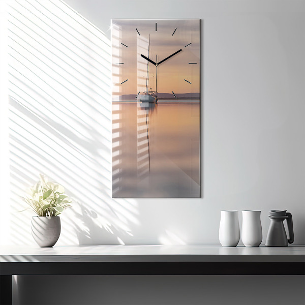 Modern vertical wall clock Lake Balaton USA