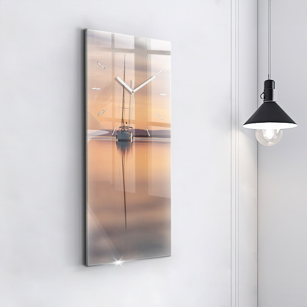 Modern vertical wall clock Lake Balaton USA