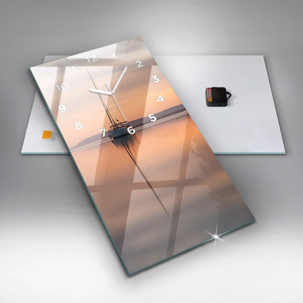 Modern vertical wall clock Lake Balaton USA