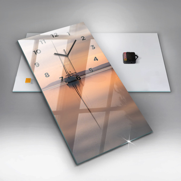 Modern vertical wall clock Lake Balaton USA