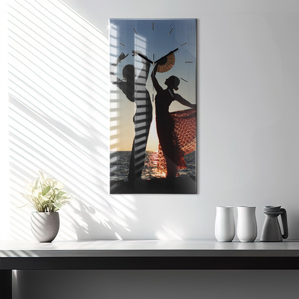 Modern vertical wall clock Spanish Dance at Sea