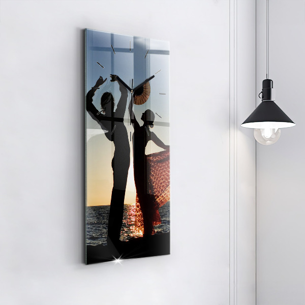 Modern vertical wall clock Spanish Dance at Sea