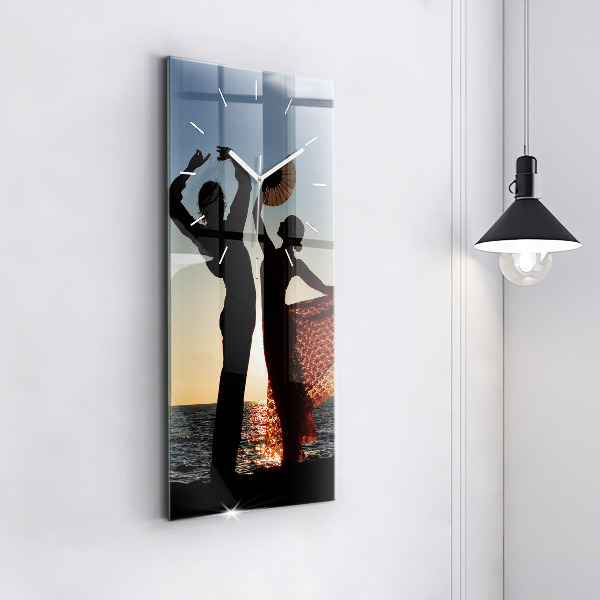 Modern vertical wall clock Spanish Dance at Sea