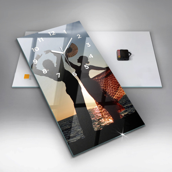 Modern vertical wall clock Spanish Dance at Sea
