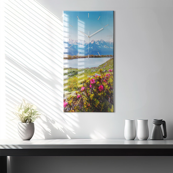 Modern vertical wall clock Mont Blanc Glacier Chamonix