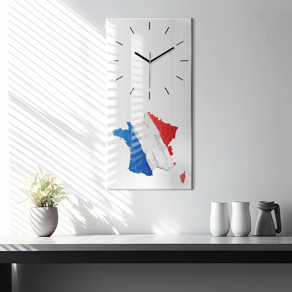 Modern vertical wall clock Flag of France