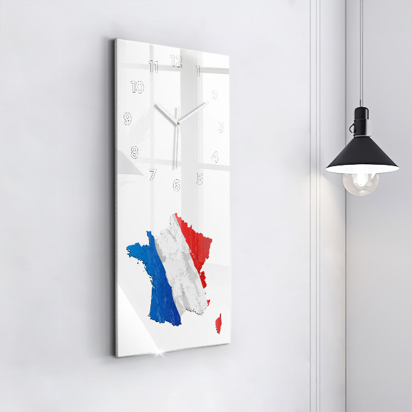 Modern vertical wall clock Flag of France