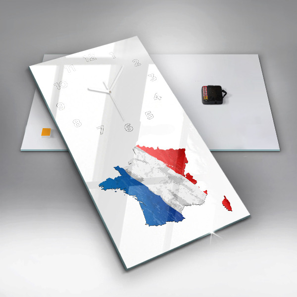 Modern vertical wall clock Flag of France