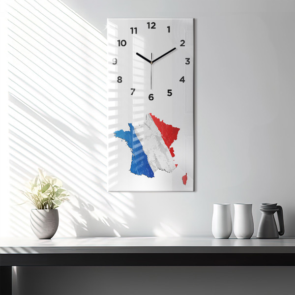 Modern vertical wall clock Flag of France