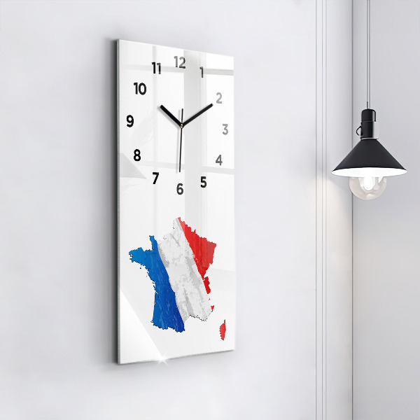 Modern vertical wall clock Flag of France