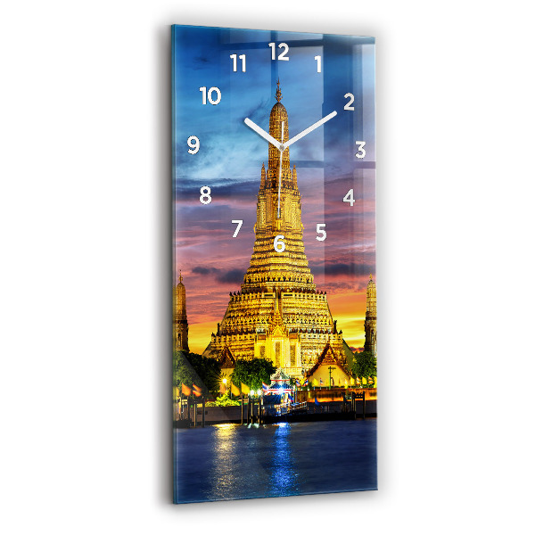 Modern vertical wall clock Temple in Bangkok Thailand