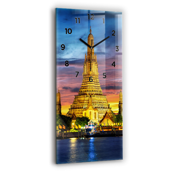 Modern vertical wall clock Temple in Bangkok Thailand
