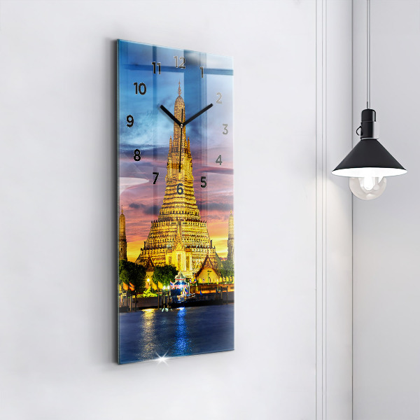 Modern vertical wall clock Temple in Bangkok Thailand