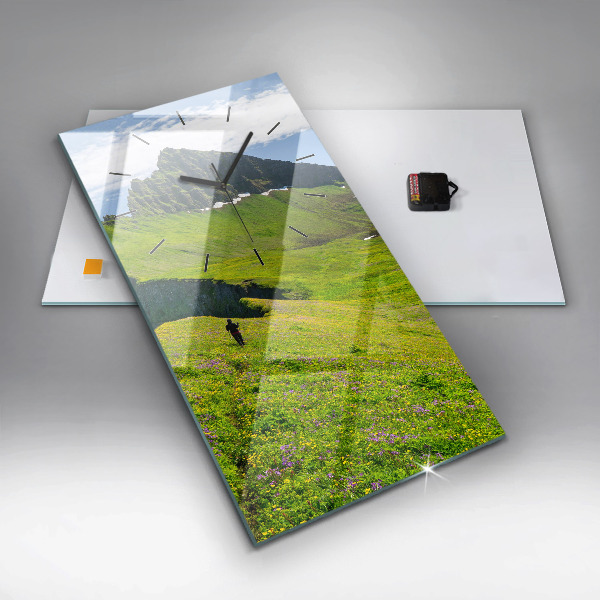 Modern vertical wall clock Hornstrandir Reserve Iceland