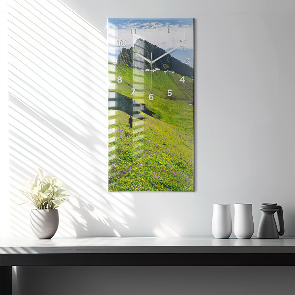Modern vertical wall clock Hornstrandir Reserve Iceland