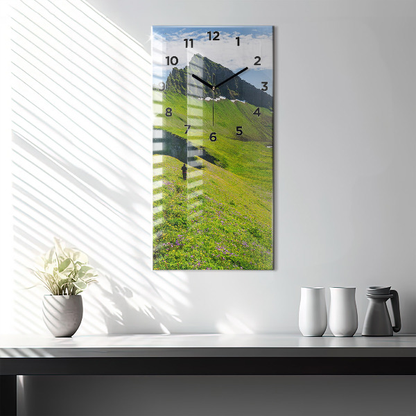 Modern vertical wall clock Hornstrandir Reserve Iceland