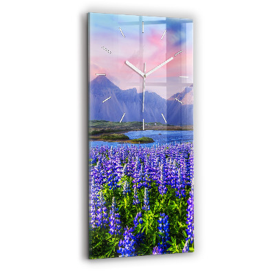 Modern vertical wall clock Mountain view Iceland