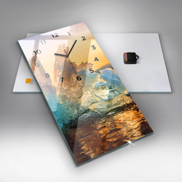 Modern vertical wall clock Iceberg and sunrise