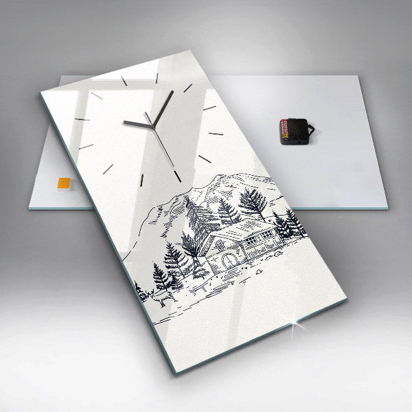 Modern vertical wall clock Cartoon town