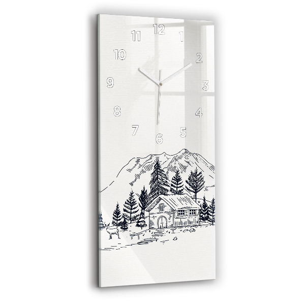 Modern vertical wall clock Cartoon town