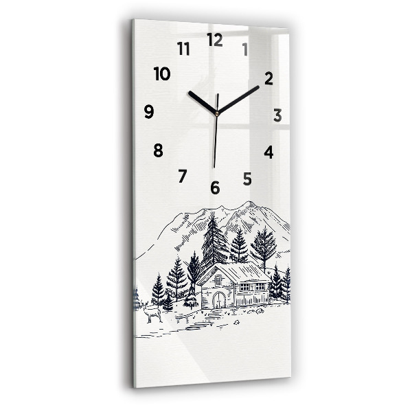 Modern vertical wall clock Cartoon town