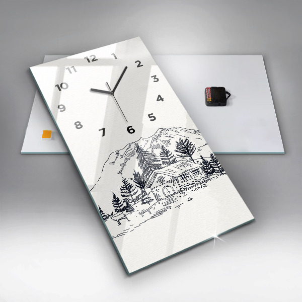 Modern vertical wall clock Cartoon town