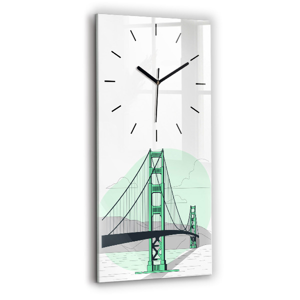 Modern vertical wall clock Green Bridge