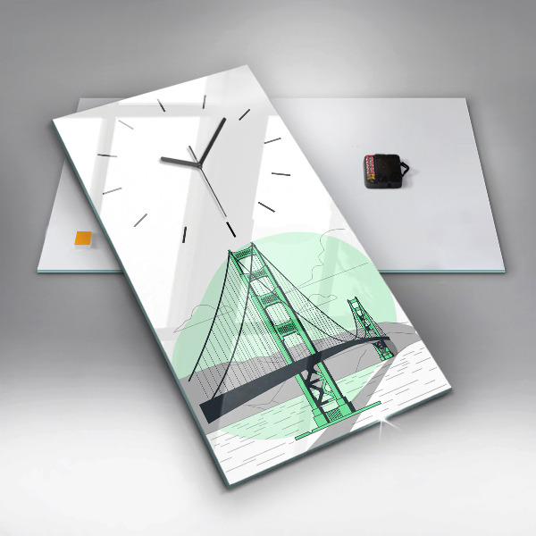 Modern vertical wall clock Green Bridge