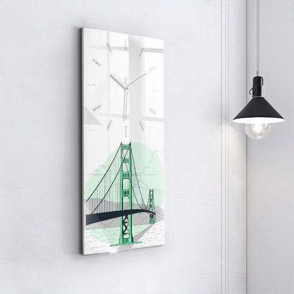 Modern vertical wall clock Green Bridge