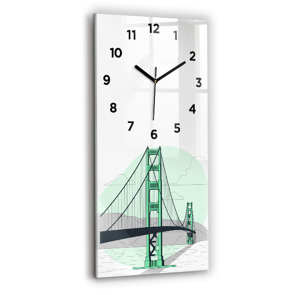 Modern vertical wall clock Green Bridge