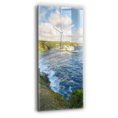 Modern vertical wall clock Ocean Coast