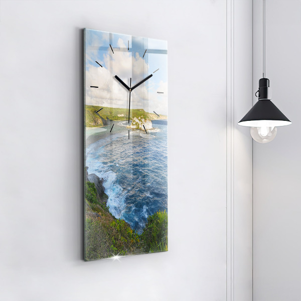 Modern vertical wall clock Ocean Coast