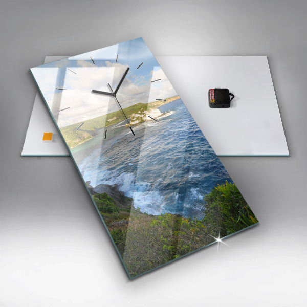 Modern vertical wall clock Ocean Coast