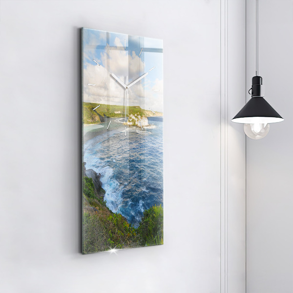 Modern vertical wall clock Ocean Coast