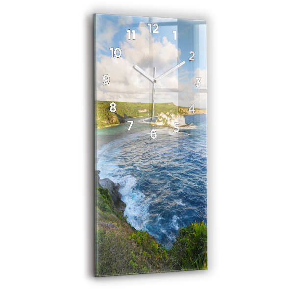 Modern vertical wall clock Ocean Coast